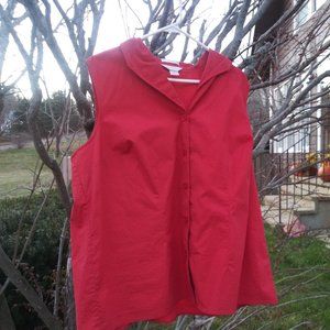 C.J. Banks Sleveless Red Button Down